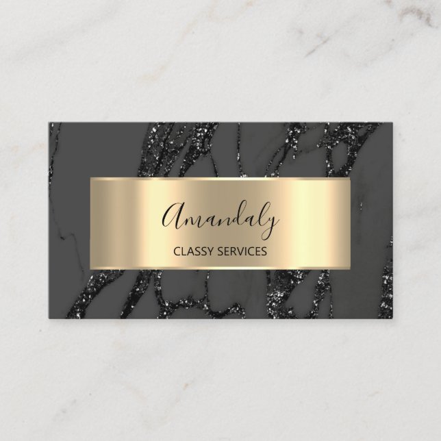 Affiliate Marketing Consulting Gold Black Marble Business Card (Front)