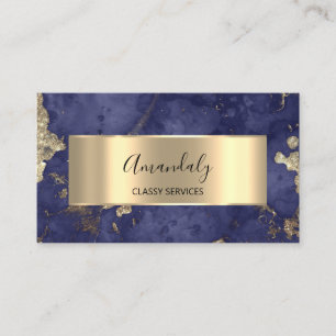 Affiliate Marketing Consulting Gold Navy Marble Business Card