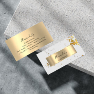 Affiliate Marketing Consulting Gold White Marble Business Card