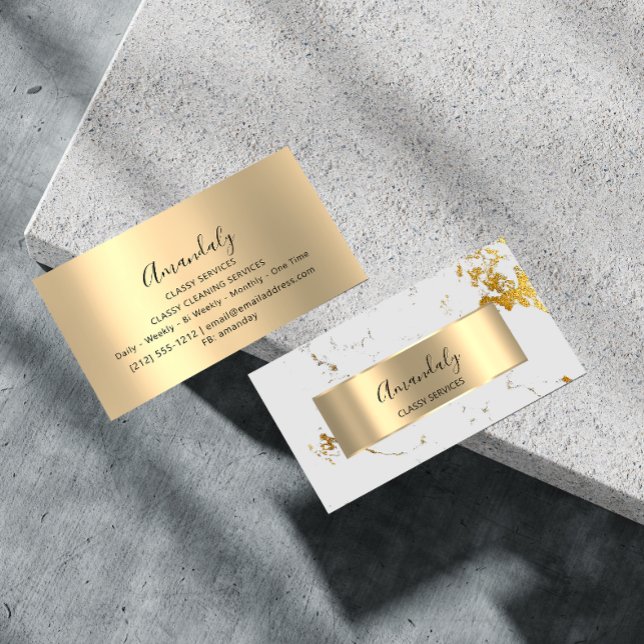 Affiliate Marketing Consulting Gold White Marble Business Card (Creator Uploaded)