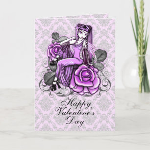 "Affinity" Pink Valentines Day Rose Fae Card