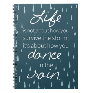 Affirmation Dance in the Rain Inspirational Quotes Notebook