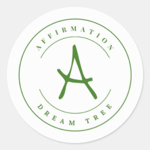 Affirmation Dream Tree Logo Round Sticker Sheet