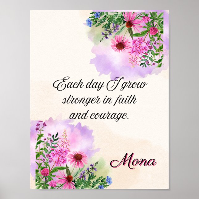 Affirmation Faith:Each Day I Grow Poster (Front)