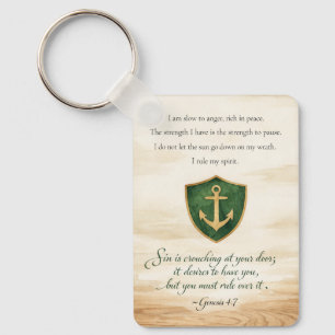 Affirmation for Anger - Calmness Bible Verse Key Ring