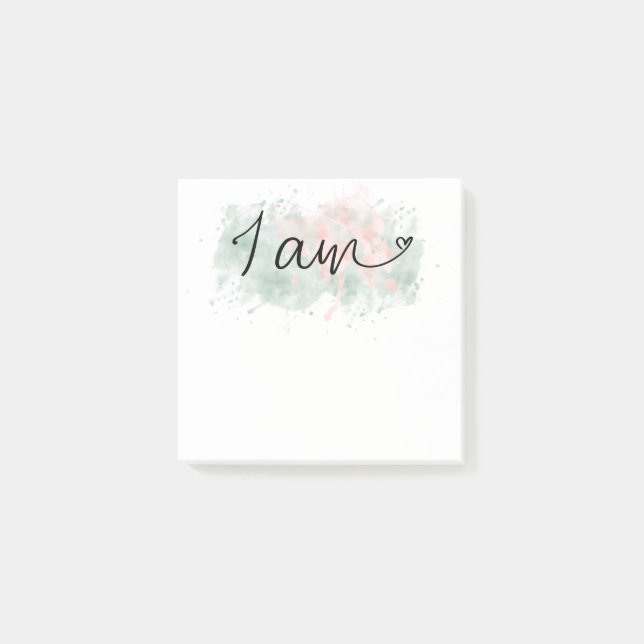 *~*  Affirmation Intention Abstract Blob I AM Post-it Notes (Front)