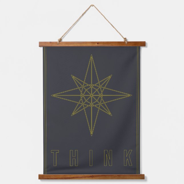 Affirmation poster of a geometric origami star hanging tapestry (Front)