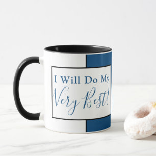 Affirmation Quote Modern Simple Cute Blue Black Mug