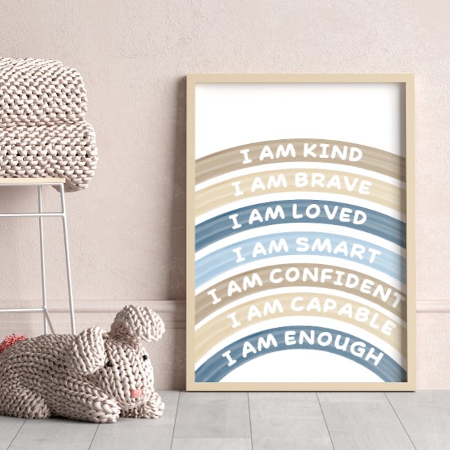 Affirmation Rainbow Poster Brown&Navy (Creator Uploaded)