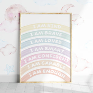 Affirmation Rainbow Poster Soft Pastel