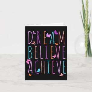 Affirmation Shirt For Girls Butterfly Dream Believ Card