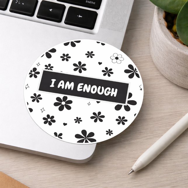Affirmation Sticker | Black Floral Motivational (Creator Uploaded)