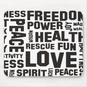 affirmations black - background clear mouse mat