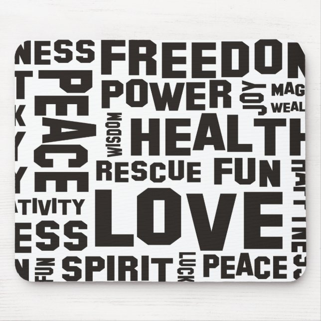 affirmations black - background clear mouse mat (Front)