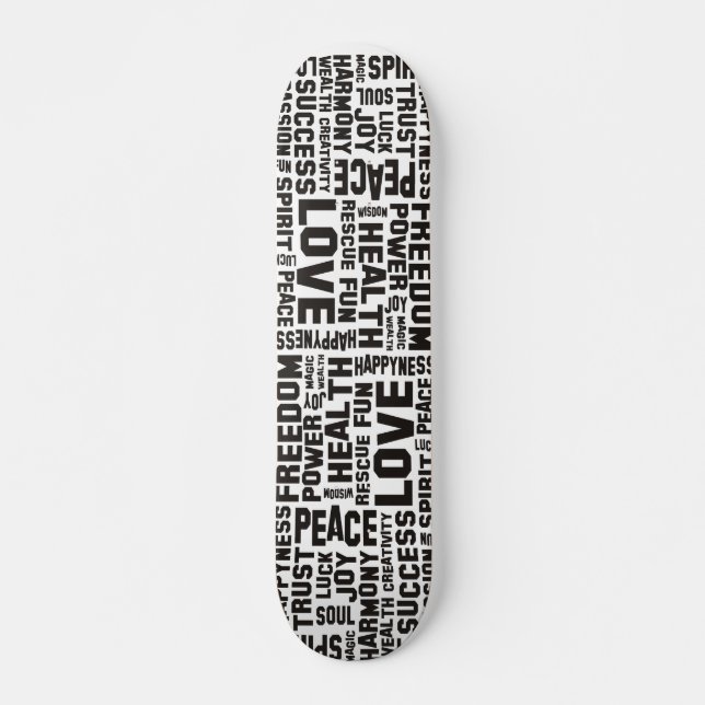 affirmations black - background clear skateboard (Front)