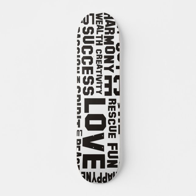 affirmations black - background clear skateboard (Front)
