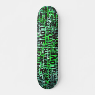 affirmations black - green paint skateboard