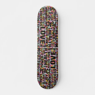 affirmations black - heart pattern skateboard
