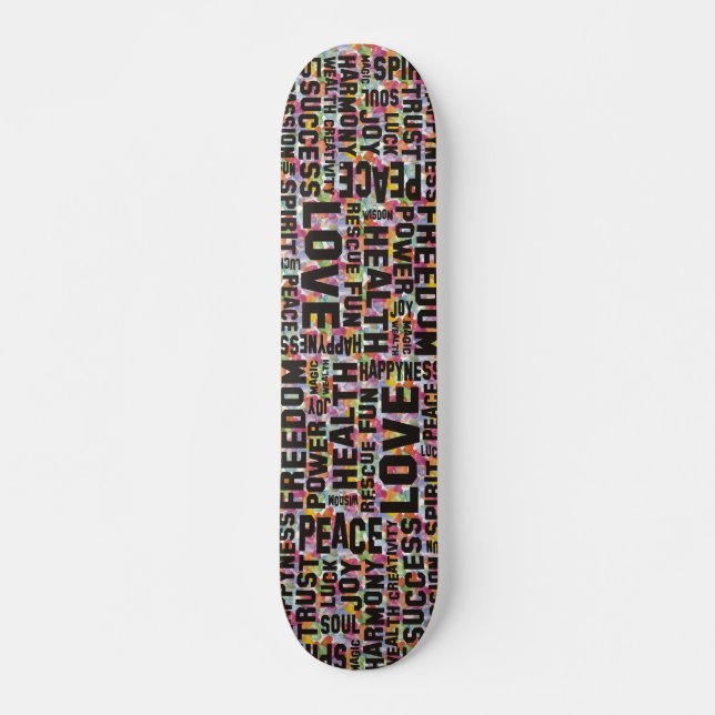 affirmations black - heart pattern skateboard (Front)