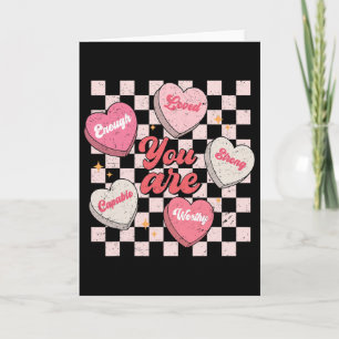 Affirmations Candy Heart Teacher Valentines Day Wo Card