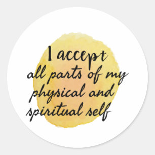 affirmations for self love and self care classic round sticker