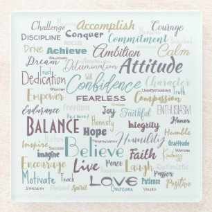 Affirmations glass coaster