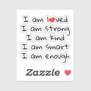 Affirmations Heart Typography Red Black