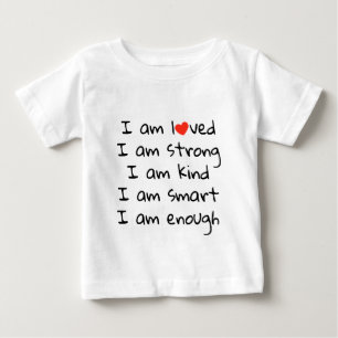 Affirmations Heart Typography Red Black Baby T-Shirt