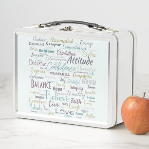 Affirmations   metal lunch box