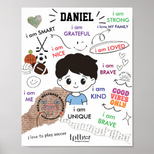 AFFIRMATIONS POSTER FOR BOYS (PERSONALIZE)