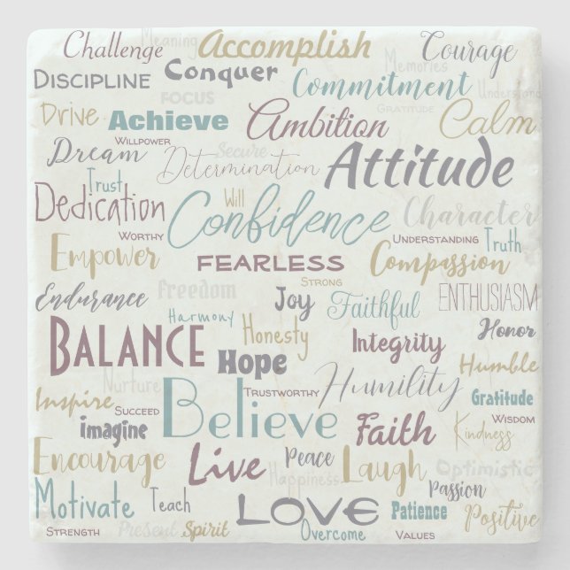 Affirmations    stone coaster (Front)