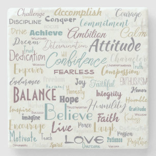 Affirmations   stone coaster