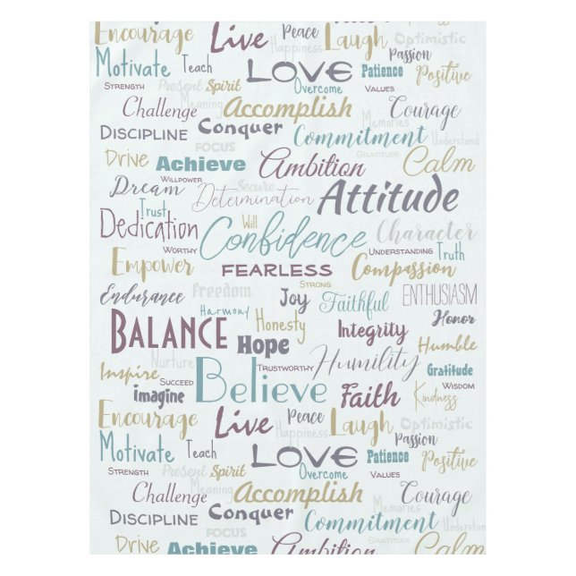 Affirmations   tablecloth (Front)