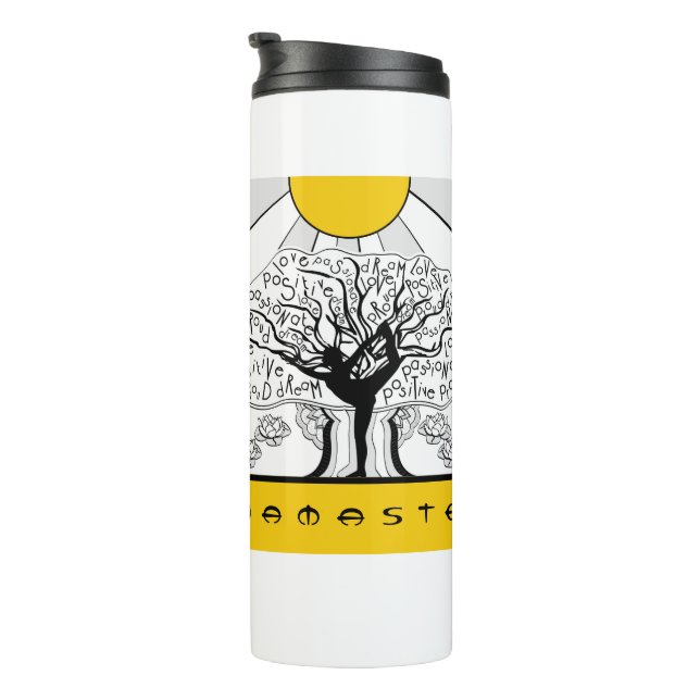 Affirmations Yoga Tree Water Bottle (Rotated Right)