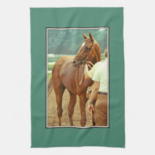 Affirmed Thoroughbred Racehorse 1978 Tea Towel