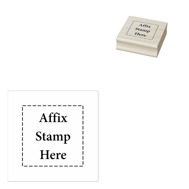 Affix Stamp Here Rubber Stamp (Stamped)