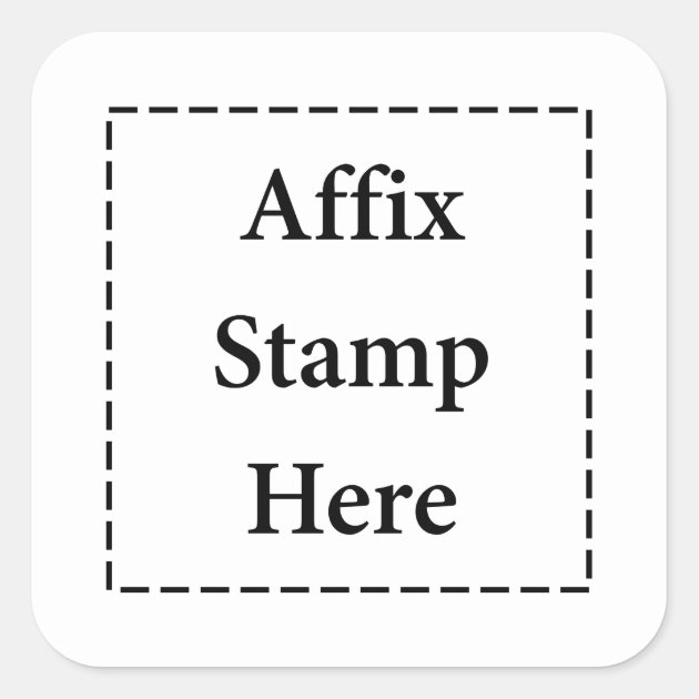 Affix Stamp Here Stickers Zazzle