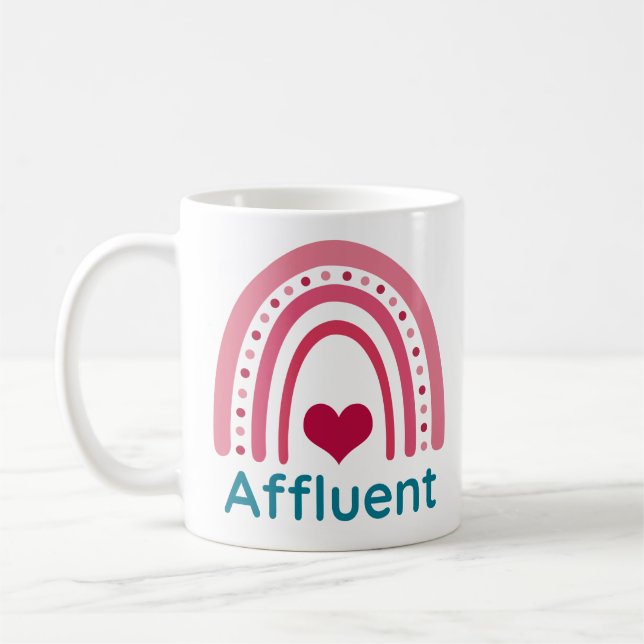 Affluent Viva Magenta Boho Rainbow Coffee Mug (Left)