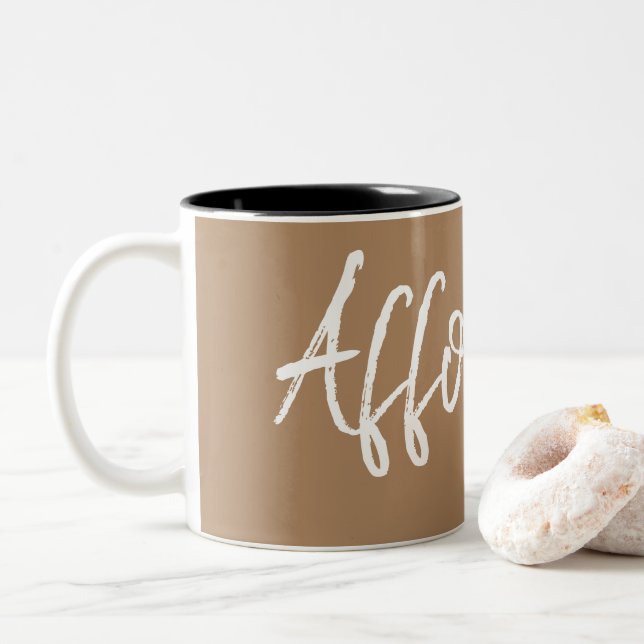 Affogato coffee lovers typography Two-Tone coffee mug (With Donut)