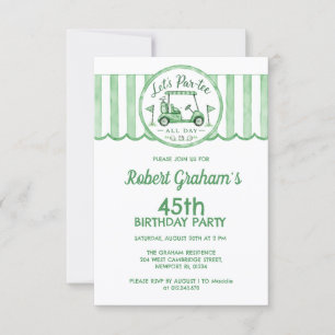 Affordable 45th Birthday Party Golf Theme Invitation