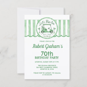 Affordable 70th Birthday Party Golf Theme Invitation
