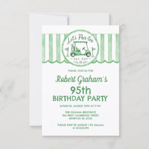 Affordable 95th Birthday Party Golf Theme Invitation