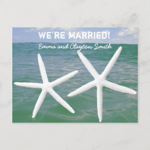 Affordable Beach Themed Post-Wedding Celebration Invitation Postcard