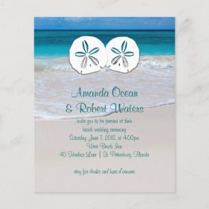Affordable Beach Wedding Sand Dollar Invitations