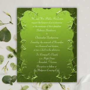 Affordable Elegance Green Wedding Invitation   Flyer