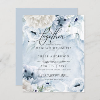Affordable Elegant Watercolor Blue Poppy Flowers