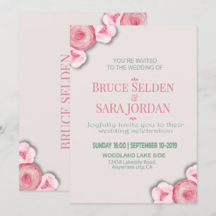 Affordable Floral Wedding Message Invitation
