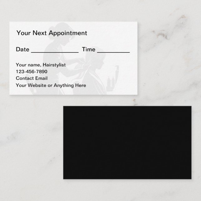 Affordable Hairstylist Business Appointment Cards (Front/Back)