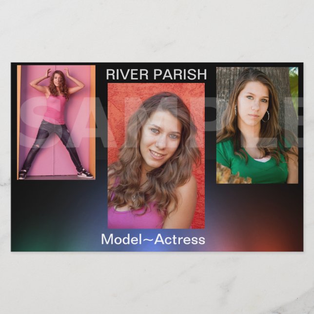 Affordable Model Headshot Comp Cards Zed (Front)