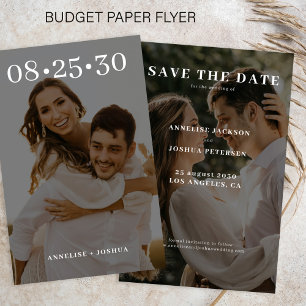 Affordable modern 2 photo wedding save the date flyer